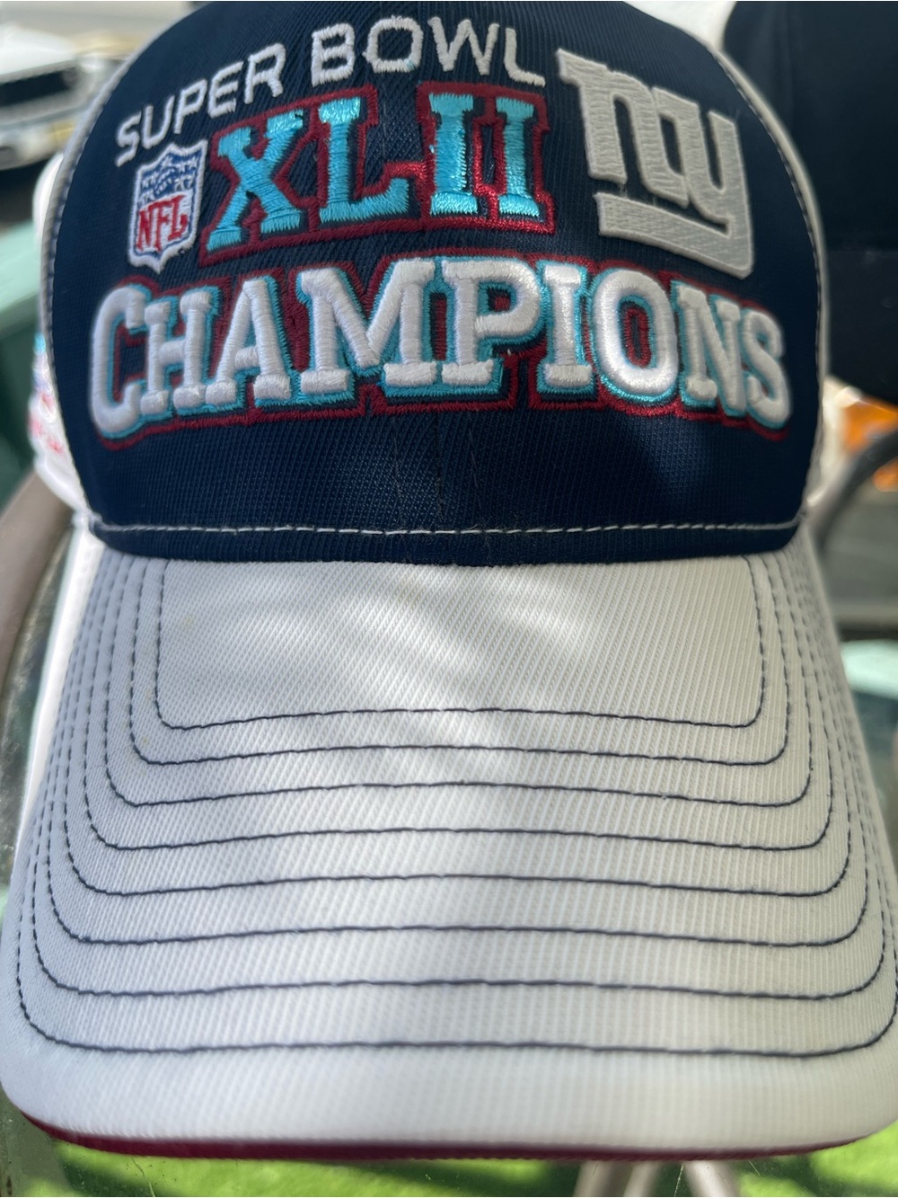 NY Giants Super Bowl XLII Champions Hat - Navy & White